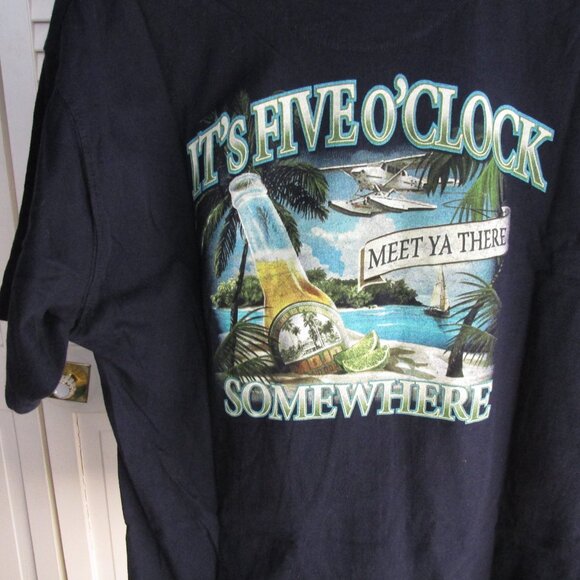 "It's Five O'clock Somewhere Size M Tag-less T-Shirt - Picture 5 of 5